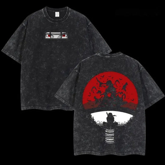 Vintage Anime Inspired Oversized Washed Tee - Comfortable Streetwear Style