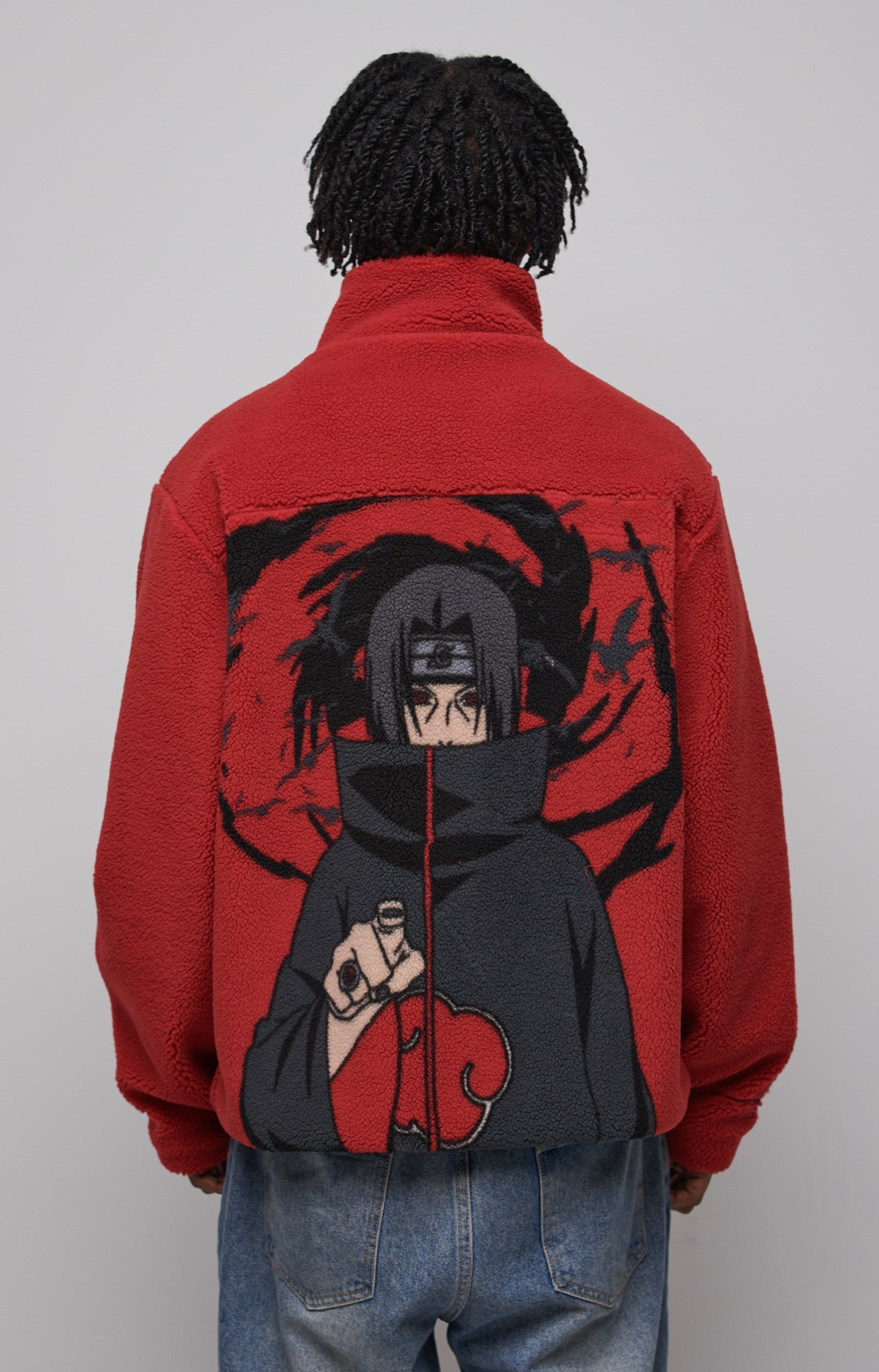Neptun Itachi Naruto Oversized Fleece Jacket: Premium 360gsm Uchiha Anime Apparel