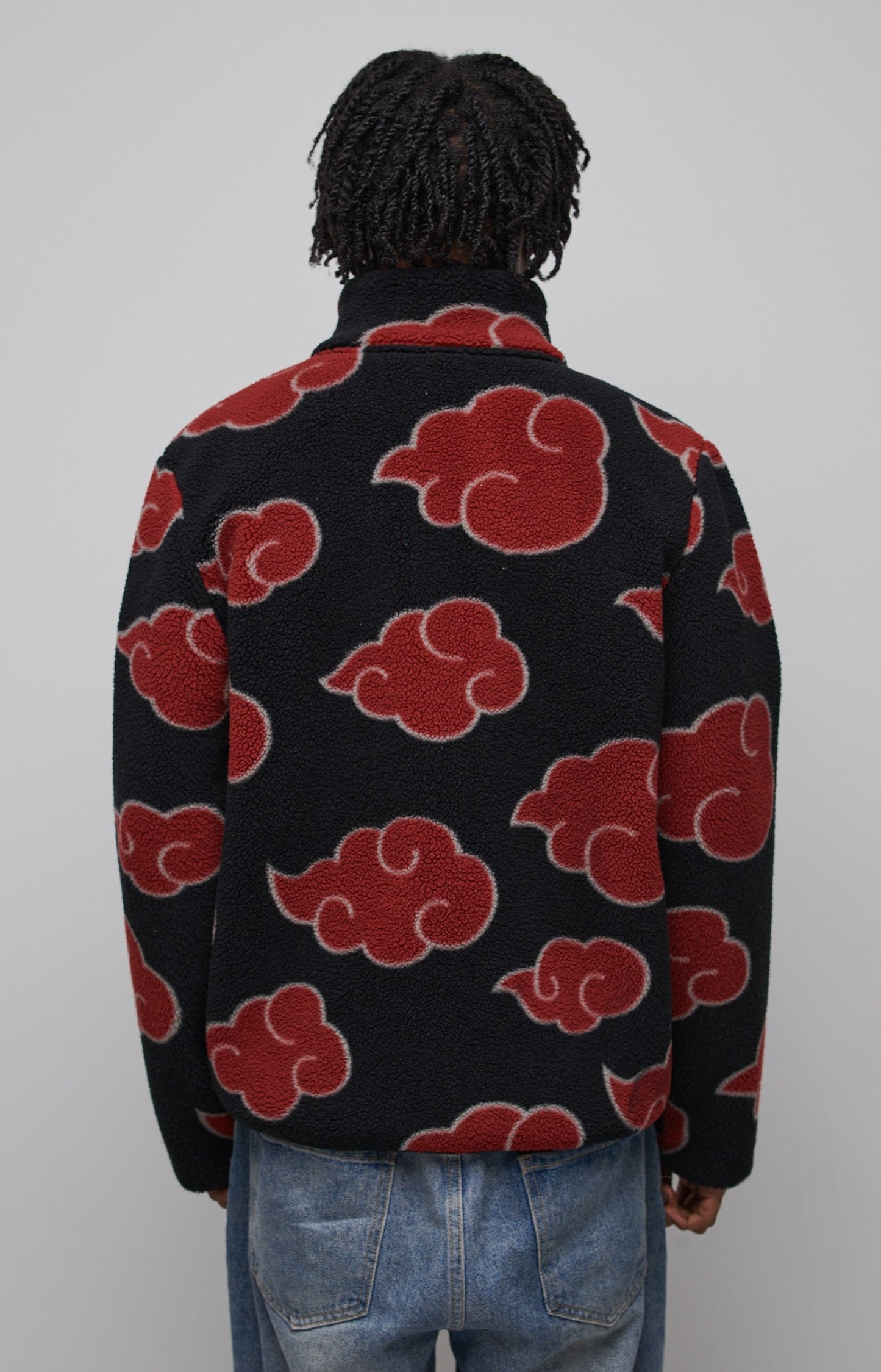 Cozy Akatsuki Cloud Fleece Jacket Oversized Warm Anime Fan Apparel