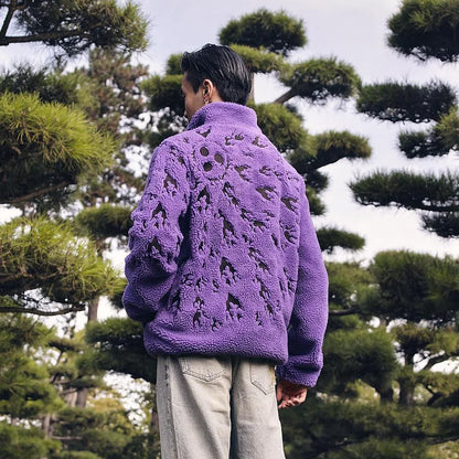 PREORDER: Cursed Mark Embroidered Fleece Jacket