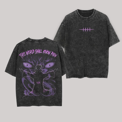 Pain Purple Vintage Distressed Oversize Tee: Soft Cotton, Relaxed Streetwear