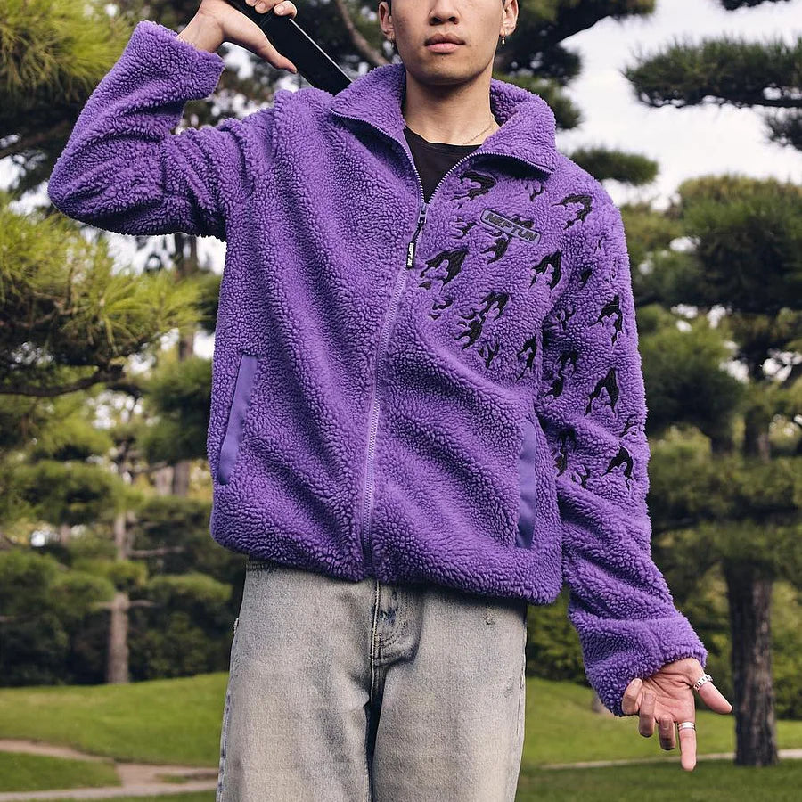 PREORDER: Cursed Mark Embroidered Fleece Jacket