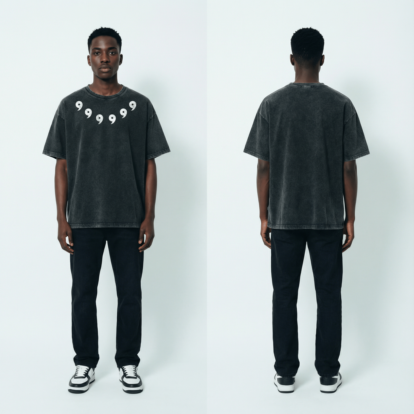 Six Paths Vintage Distressed Oversize Tee: Soft Cotton, Relaxed Streetwear