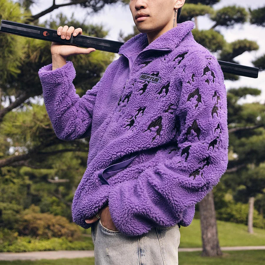 PREORDER: Cursed Mark Embroidered Fleece Jacket