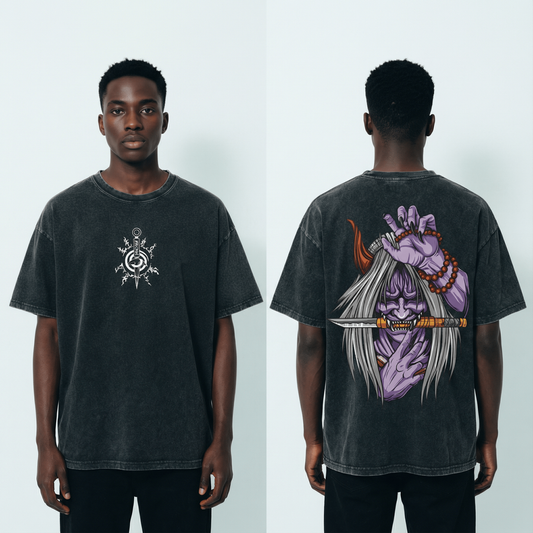 Demon Soul Vintage Distressed Oversize Tee: Soft Cotton, Relaxed Streetwear