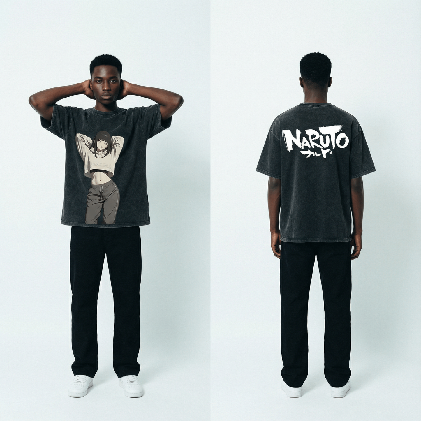Hinata Vintage Distressed Oversize Tee: Soft Cotton, Relaxed Streetwear