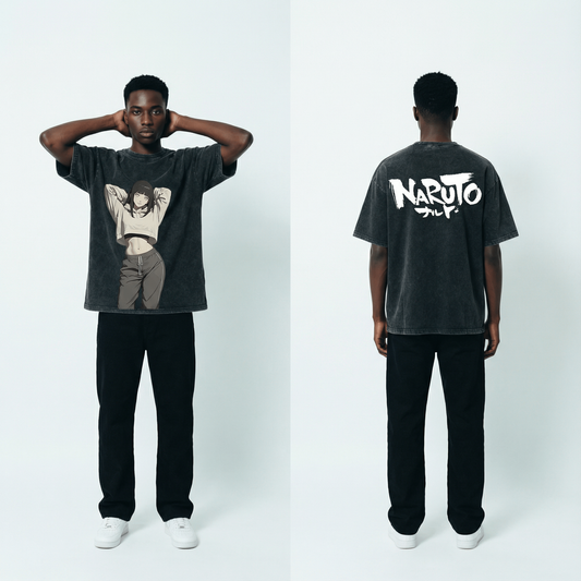 Hinata Vintage Distressed Oversize Tee: Soft Cotton, Relaxed Streetwear