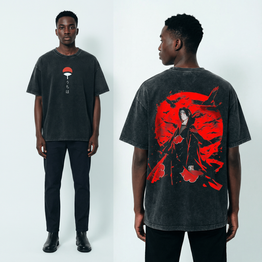 Itachi Vintage Distressed Oversize Tee: Soft Cotton, Relaxed Streetwear