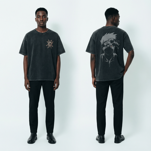 Kakashi Sensei Vintage Distressed Oversize Tee: Soft Cotton, Relaxed Streetwear
