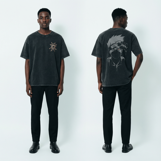 Kakashi Sensei Vintage Distressed Oversize Tee: Soft Cotton, Relaxed Streetwear