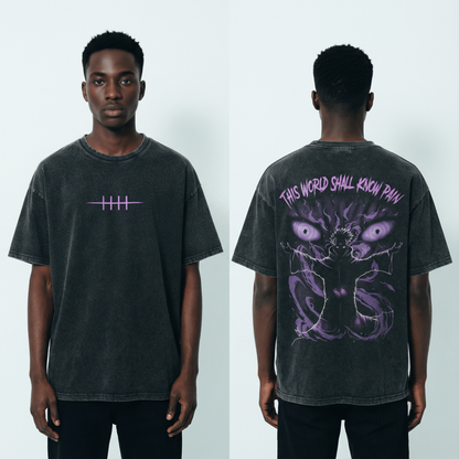Pain Purple Vintage Distressed Oversize Tee: Soft Cotton, Relaxed Streetwear
