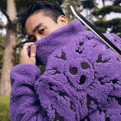 PREORDER: Cursed Mark Embroidered Fleece Jacket